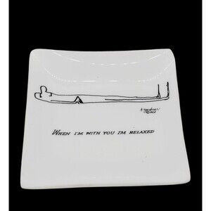 1956 Comic Strip Glass Dish Signed H Gardner When I'm With You I Am Relaxed